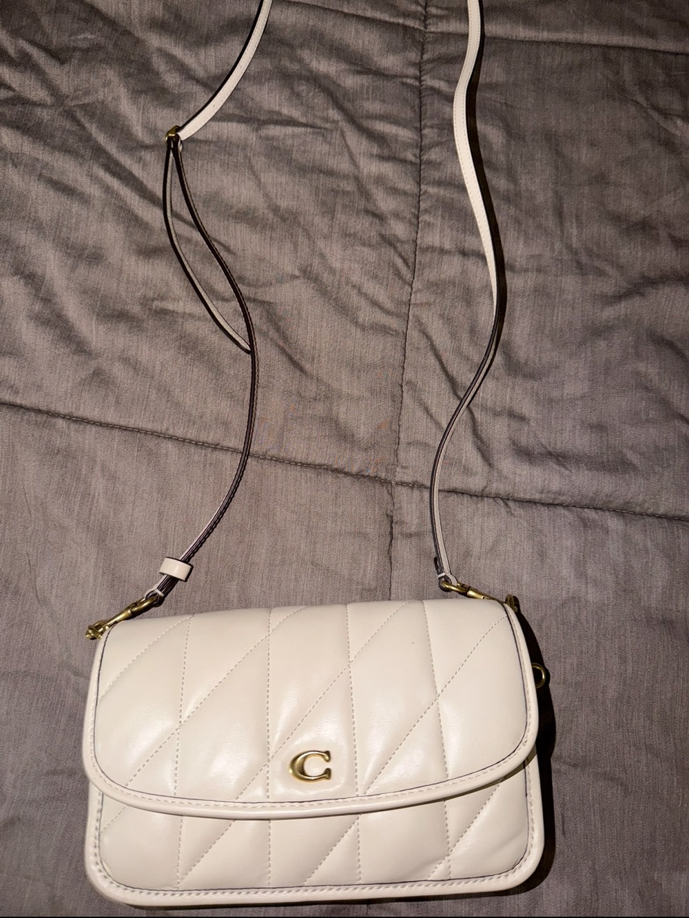 Coach Quilted Leather Crossbody Bag in cream